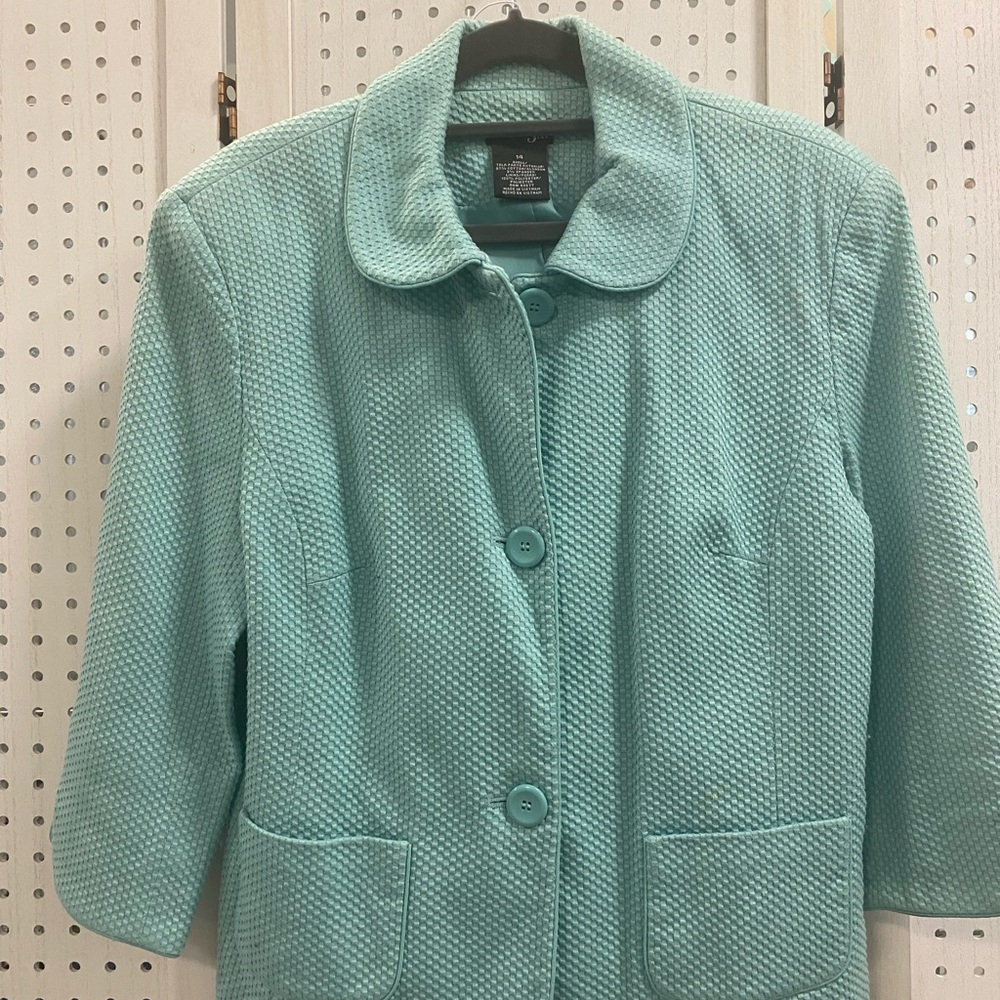 East 5th Turquoise Textured Blazer